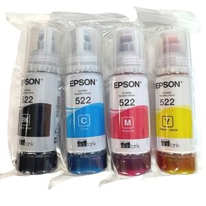 Genuine Epson 522 Ink Bottles 4 Pack for ET-2720 ET-2800 ET-2803 Exp 06/2029